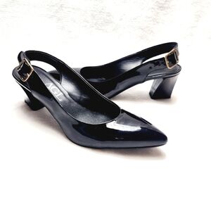 AGL Attilio Giusti Leombruni Patent Leather Block heel Slingback Pump